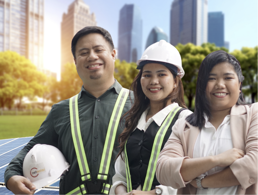 NetSolar team and large-scale solar rooftop projects in the Philippines